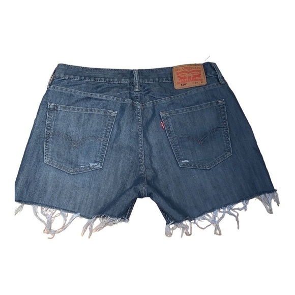 LEVI’S 514 Cut Off Jeans Waist 34 Unisex - Picture 2 of 5